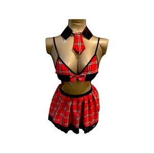 3 piece sexy Schoolgirl stripper outfit